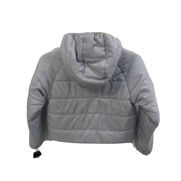 GIRLS | ADIDAS | HOODED PUFFER JACKET | SMALL | 7/8 | GRAY New With Tags - Picture 2 of 8